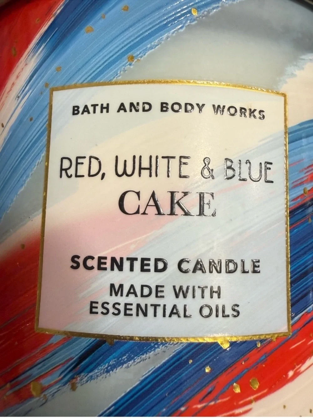 Red White and Blue Cake Candle